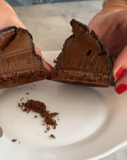 Conito de dulce de leche con chocolate negro